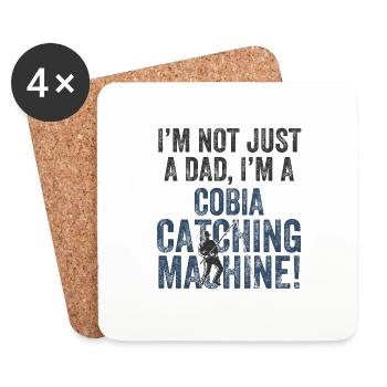 Daddy Catches - Cobia Fishing - Dessous de verre (lot de 4) - blanc - Devant