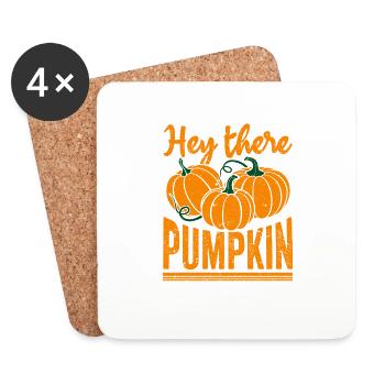 Hey There Pumpkin Funny Halloween Autumn Season - Coasters (set of 4) - white - Front