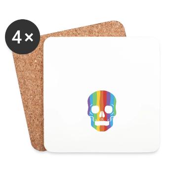 Est-ce gay ici fier LGBTQ allié arc-en-ciel Gay Pride - Dessous de verre (lot de 4) - blanc - Devant