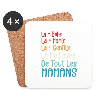 La Meilleure de Toutes Les Mamans | Maman Cadeau - Dessous de verre (lot de 4) - blanc - Devant