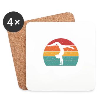 Wagon Wheel Girl Gymnastics Gift Wagon Wheels - Dessous de verre (lot de 4) - blanc - Devant