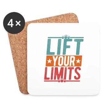 Lift Your Limits Weight Lifting Workout Training - Untersetzer (4er-Set) - Weiß - Vorne