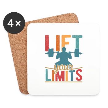 Lift Your Limits Workout Training Weight Lifting - Untersetzer (4er-Set) - Weiß - Vorne