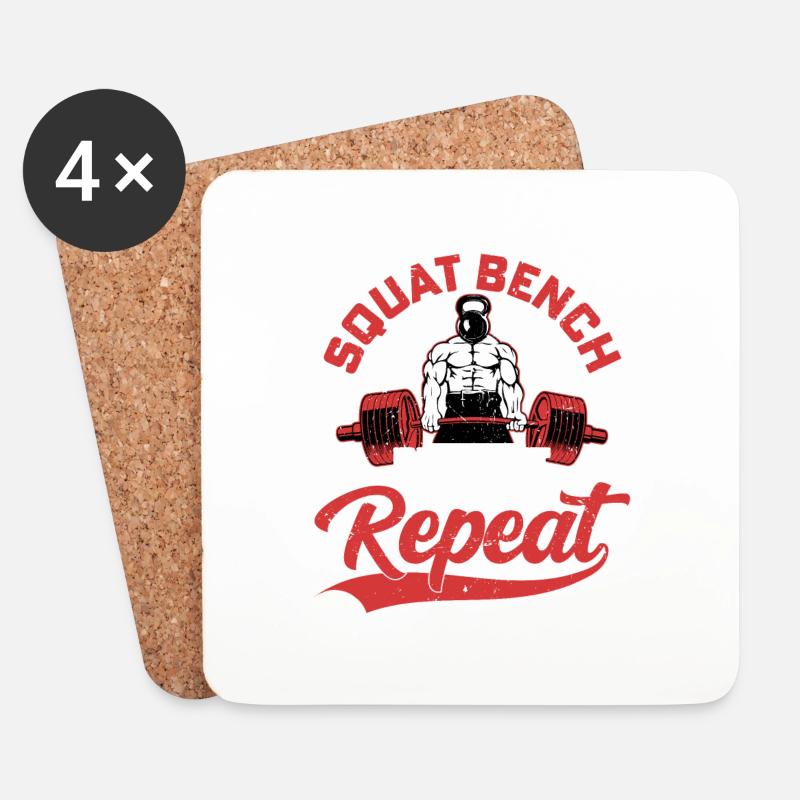 Squat, Bench, Deadlift, Repeat Weight Lifting Trai - Untersetzer (4er-Set) - Weiß