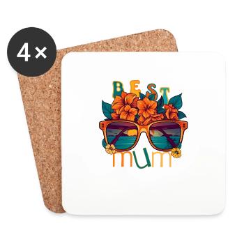 Besonderes Geschenk für die beste Mutter - Untersetzer (4er-Set) - Weiß - Vorne