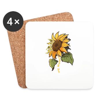 Radiologue Tech Cool Sunflower Lover Skull Garden - Dessous de verre (lot de 4) - blanc - Devant