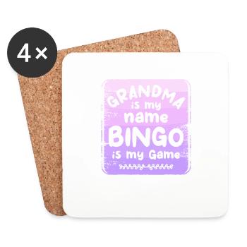Grand-mère est mon nom Bingo est ma grand-mère de jeu - Dessous de verre (lot de 4) - blanc - Devant