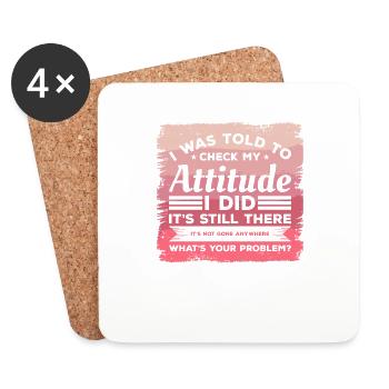 On m’a dit de tricher mon attitude que j’ai faite, c’est toujours - Dessous de verre (lot de 4) - blanc - Devant