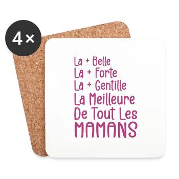 La Meilleure de Toutes Les Mamans | Maman Cadeau - Dessous de verre (lot de 4) - blanc - Devant