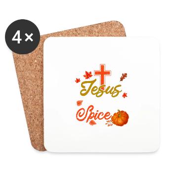 Dieses Mädchen läuft auf Jesus und Kürbisgewürz - Untersetzer (4er-Set) - Weiß - Vorne