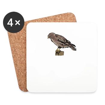 Mäusebussard I Greifvogel Bussard Motiv für - Untersetzer (4er-Set) - Weiß - Vorne