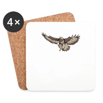 Mäusebussard I Greifvogel Bussard Motiv für - Untersetzer (4er-Set) - Weiß - Vorne