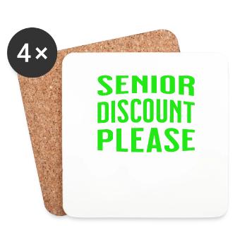 Senior discount please - Pensioner discount - Coasters (set of 4) - white - Front