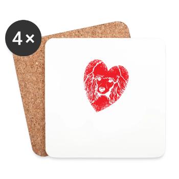 Accessoires pour chiens Caniche Propriétaires de chiens - Dessous de verre (lot de 4) - blanc - Devant