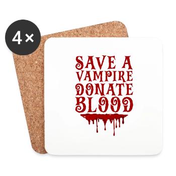 Save A Vampire, Donate Blood 2 - Coasters (set of 4) - white - Front