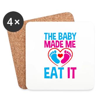 Le bébé m’a fait manger 2 - Dessous de verre (lot de 4) - blanc - Devant