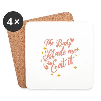 Le bébé m’a fait manger 4 - Dessous de verre (lot de 4) - blanc - Devant
