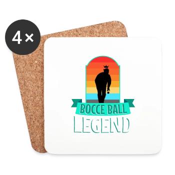Légende de la pétanque - Dessous de verre (lot de 4) - blanc - Devant