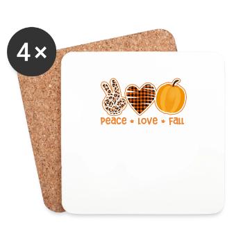 Peace Love Autumn Vibes Hello Autumn Pumpkin - Coasters (set of 4) - white - Front