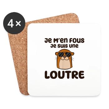 Je M'en Fous Je Suis Une Loutre Cadeau - Dessous de verre (lot de 4) - blanc - Devant
