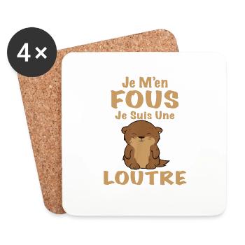 Je M'en Fous Je Suis Une Loutre Cadeau - Dessous de verre (lot de 4) - blanc - Devant