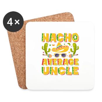 Nacho durchschnittlicher Onkel - Untersetzer (4er-Set) - Weiß - Vorne