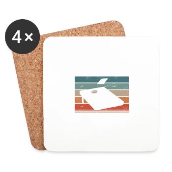 Rétro Il n’y a pas de pleurs à Cornhole - Dessous de verre (lot de 4) - blanc - Devant