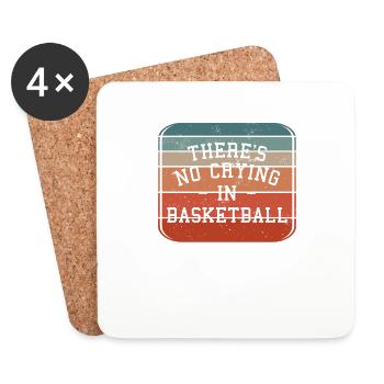 Retro There's No Crying In Basketball - Coasters (set of 4) - white - Front