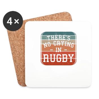 Rétro Il n’y a pas de pleurs dans le rugby - Dessous de verre (lot de 4) - blanc - Devant
