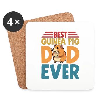 Meilleur père cochon d’Inde jamais Cavy Lover Rodent - Dessous de verre (lot de 4) - blanc - Devant