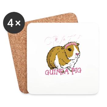 Crazy Guinea Pig Lady Rodent Cavy Lover - Untersetzer (4er-Set) - Weiß - Vorne
