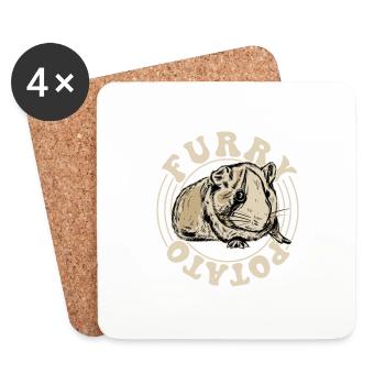 Furry Potato Cavy Lover Guniea Pig Rodent - Untersetzer (4er-Set) - Weiß - Vorne