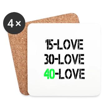 15Amour noir - Dessous de verre (lot de 4) - blanc - Devant