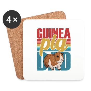Cochon d’Inde Papa Cavy Amant Rongeur - Dessous de verre (lot de 4) - blanc - Devant