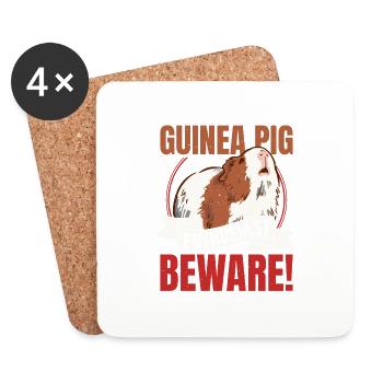 Guinea Pig Enthusiast. Beware! Rodent Cavy Lover - Untersetzer (4er-Set) - Weiß - Vorne