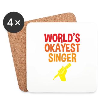 World's Okest Singer 4 - Untersetzer (4er-Set) - Weiß - Vorne