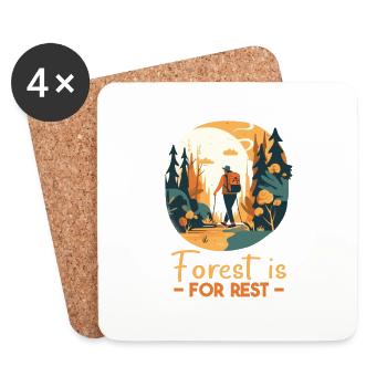 Forest Camping Mountain Holidays - Coasters (set of 4) - white - Front