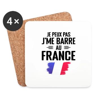 Je Peux Pas J'me Barre Au France - Dessous de verre (lot de 4) - blanc - Devant