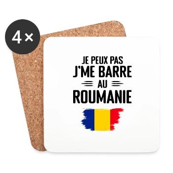 Je Peux Pas J'me Barre Au Roumanie - Dessous de verre (lot de 4) - blanc - Devant