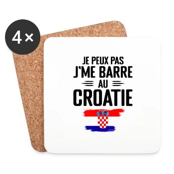 Je Peux Pas J'me Barre Au Croatie - Dessous de verre (lot de 4) - blanc - Devant