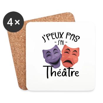 Je Peux Pas J'ai Théâtre - Théâtre - Dessous de verre (lot de 4) - blanc - Devant
