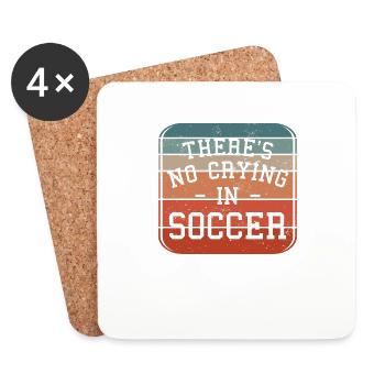 Rétro Il n’y a pas de pleurs dans le football - Dessous de verre (lot de 4) - blanc - Devant