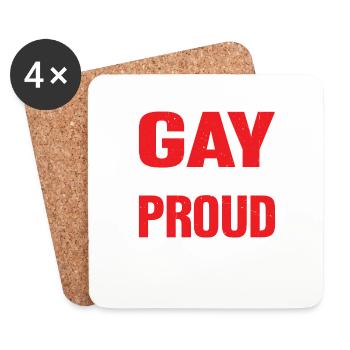 Gay By Birth Proud By Choice 3 - Untersetzer (4er-Set) - Weiß - Vorne