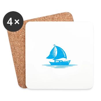 Voilier Cadeau Voilier Capitaine de navigation - Dessous de verre (lot de 4) - blanc - Devant