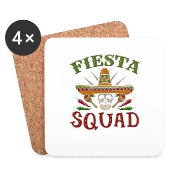 Escouade Fiesta - Dessous de verre (lot de 4) - blanc - Devant