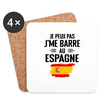 Je Peux Pas J'me Barre Au Espagne - Dessous de verre (lot de 4) - blanc - Devant