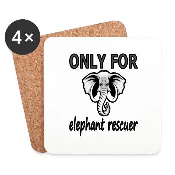 Seulement pour les amoureux des éléphants Idée cadeau éléphant - Dessous de verre (lot de 4) - blanc - Devant
