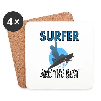 Surfer Water Sports Surfer Surfboard Gift - Coasters (set of 4) - white - Front