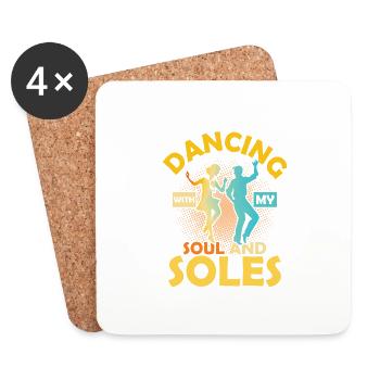 Danser avec mon âme et mes semelles Danse à claquettes Danse à claquettes - Dessous de verre (lot de 4) - blanc - Devant