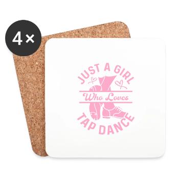 Juste une fille qui aime les claquettes Tap Dancing Tap Da - Dessous de verre (lot de 4) - blanc - Devant